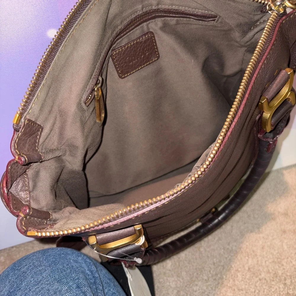 CHLOE MARCIE Dark Brown Leather HAND BAG - Picture 9 of 15